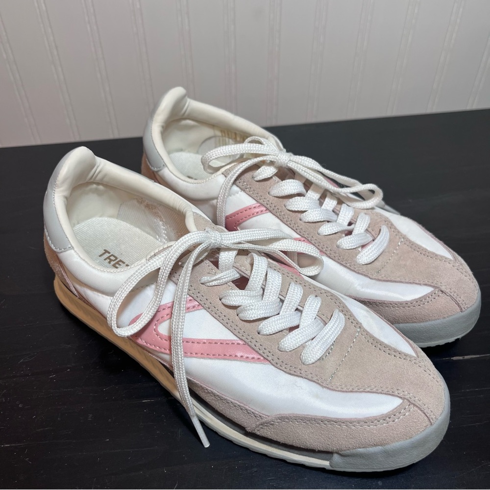 Tretorn Rawlins 2.0 Sneakers – Pink & White Retro Joggers – Women’s Size 7M